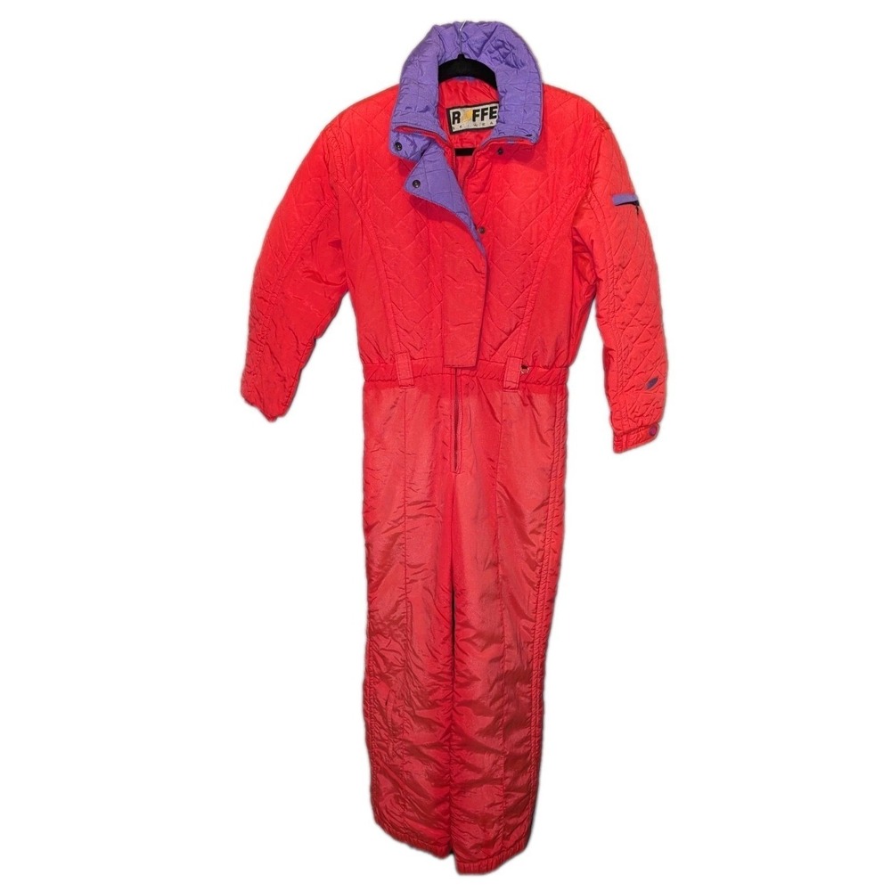Vtg ROFFE RETRO 80's WOMEN'S Pink‎ Ski Snowsuit Made USA Size 8 Gaper Day Apres